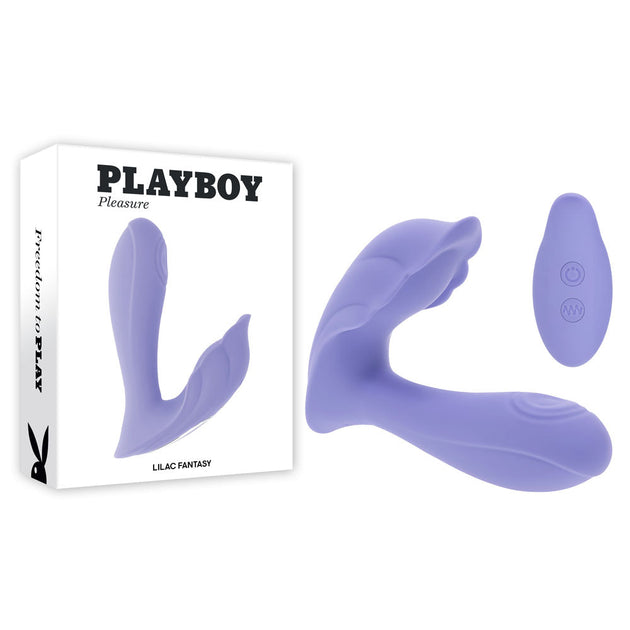Playboy Pleasure LILAC FANTASY - Purple 13.5 cm USB Rechargeable Tapping Vibrator with Remote Global Shipping