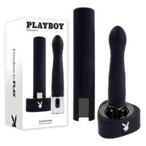 Playboy Pleasure PLEASURE ZONE – Black 21.4 cm Rechargeable Vibrator with USB Charging Dock