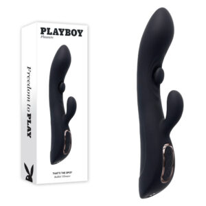 Playboy Pleasure THATS THE SPOT - Black 23.3 cm USB Rechargeable Rabbit Vibrator with G-Spot Tapper Global Shipping Playboy Pleasure THATS THE SPOT – Black 23.3 cm USB Rechargeable Rabbit Vibrator with G-Spot Tapper