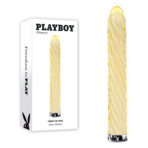 Playboy Pleasure TWIST OF FATE – Yellow Glass 17.5 cm USB Rechargeable Vibrator