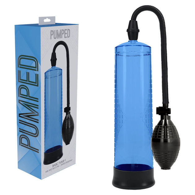 PUMPED Basic Pump 1 - Blue - Blue Penis Pump Global Shipping