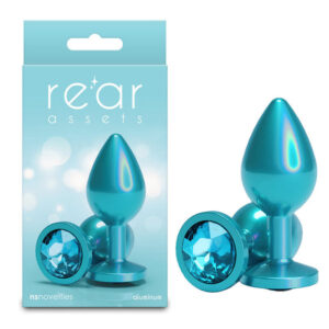 Rear Assets Iridescent - Medium - Teal - Iridescent Teal 8.2 cm Medium Butt Plug Global Shipping