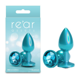 Rear Assets Iridescent – Small – Teal – Iridescent Teal 7.1 cm Small Butt Plug
