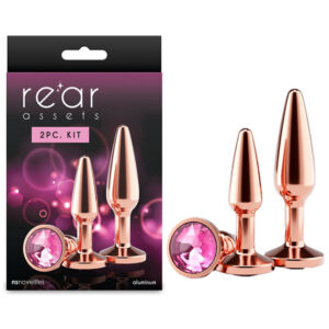 Rear Assets Tapered Trainer Kit – Rose Gold – Rose Gold Metal Butt Plugs – Set of 2 Sizes