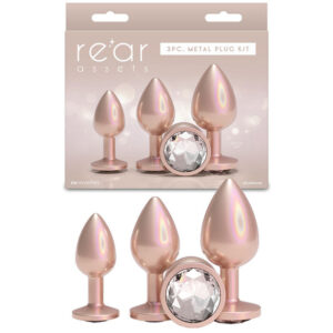 Rear Assets Trainer Kit – Iridescent Champagne – Iridescent Champagne Metallic Butt Plugs – Set of 3 Sizes
