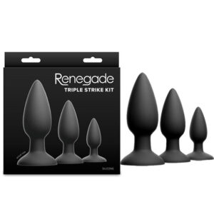 Renegade Triple Strike Kit - Black - Black Butt Plugs - Set of 3 Sizes Global Shipping Renegade Triple Strike Kit – Black – Black Butt Plugs – Set of 3 Sizes