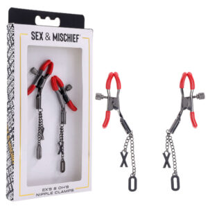 S&M Exs & Ohs Nipple Clamps - Red Tipped Metal Nipple Clamps - Set of 2 Global Shipping S&M Exs & Ohs Nipple Clamps – Red Tipped Metal Nipple Clamps – Set of 2