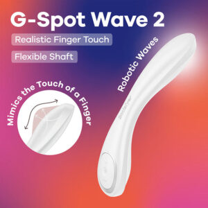 Satisfyer G-Spot Wave 2 – White – White 23.6 cm USB Rechargeable Flicking Tip Vibrator