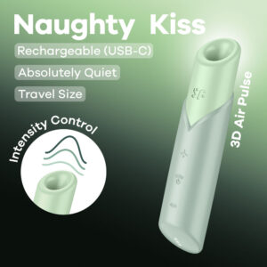 Satisfyer Naughty Kiss – Mint Green USB Rechargeable Air Pulse Stimulator