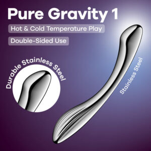 Satisfyer Pure Gravity 1 – Chrome Steel 22 cm Dildo