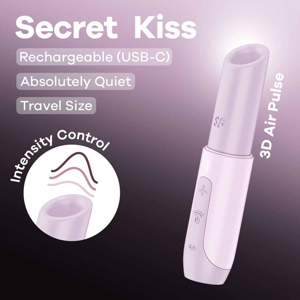 Satisfyer Secret Kiss - Lilac USB Rechargeable Air Pulse Stimulator Global Shipping