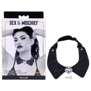 Sex & Mischief Heartbound Lace Day Collar - Black Submission Collar Global Shipping