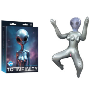 To Infinity – Silver Inflatable Squatting Alien Love Doll