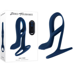 Zero Tolerance BIG TIME – Navy Blue USB Rechargeable Vibrating Penis Sleeve with Wireless Remote