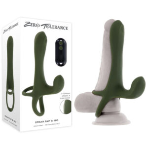 Zero Tolerance STRAP, TAP & GO – Green USB Rechargeable Vibrating & Tapping Penis Sleeve with Wireless Remote